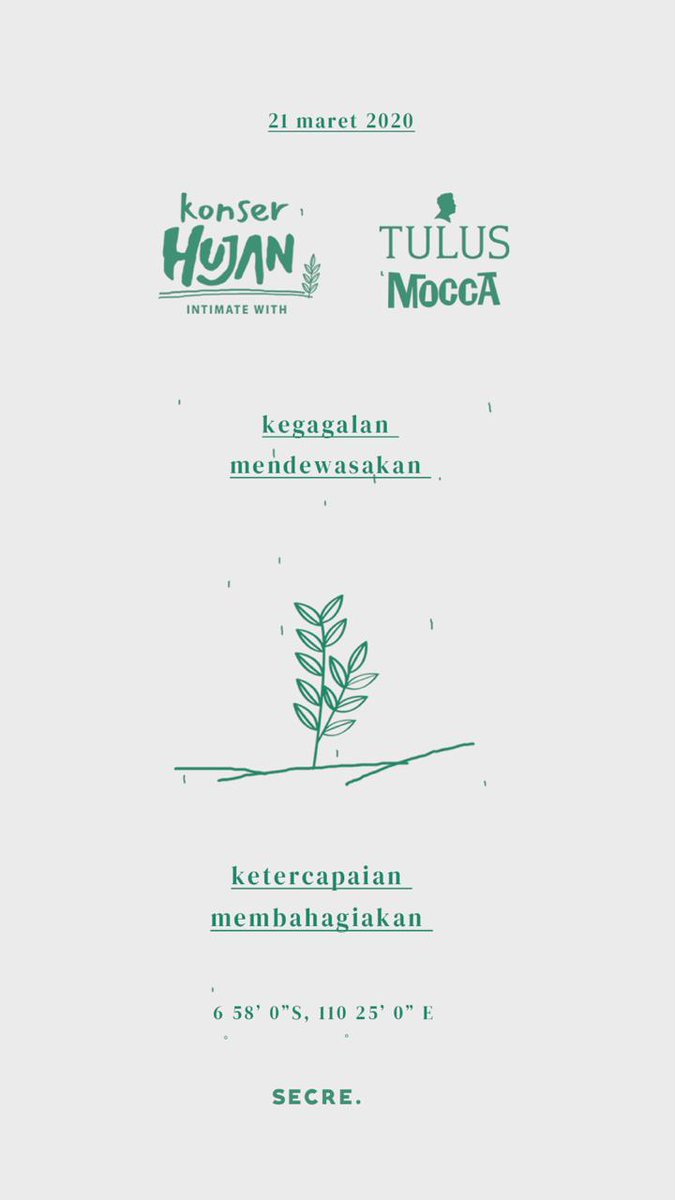 makeorwellgreat's tweet photo. ayo teman teman yang udah nunggu 1000 tahun lamanya terus sekarang jadi teman hidup eh tiba tiba malah pamit ,ditunggu kehadirannya di konser hujan tanggal 21 maret 2020 di UTC semarang yang minat bisa dm ya #secrecreative #konserhujan #tulus #mocca #konsersemarang #semarang https://t.co/ChMQezFla0
