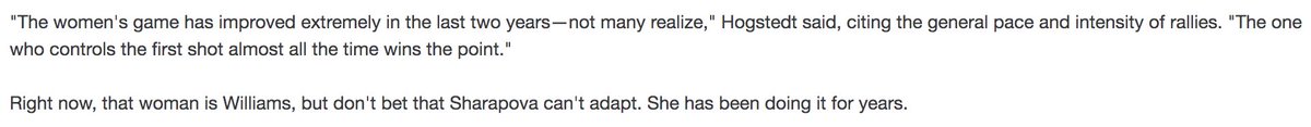 However, try as she might, Sharapova could not win the Grand Slam that was and is Serena Williams. At one point, she was so desperate to do so she hired a video analyst to help her figure out a way to defeat Serena. It would be to no avail.