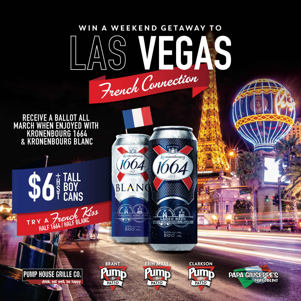 We’re kicking off March with a bang 💥 Enjoy a tall boy of Kronenbourg 1664 or Blanc for just $6 all month long. When you enjoy this months beer feature, you’ll also receive a ballot for a chance to win an all expense paid trip for two to Vegas. Good luck! ⁣