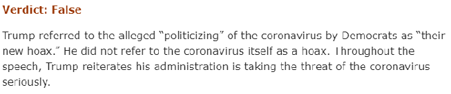 Timcast's tweet photo. Politico got fact checked on Facebook for spreading false information about Trump and Coronavirus https://t.co/uD93zUtBxs
