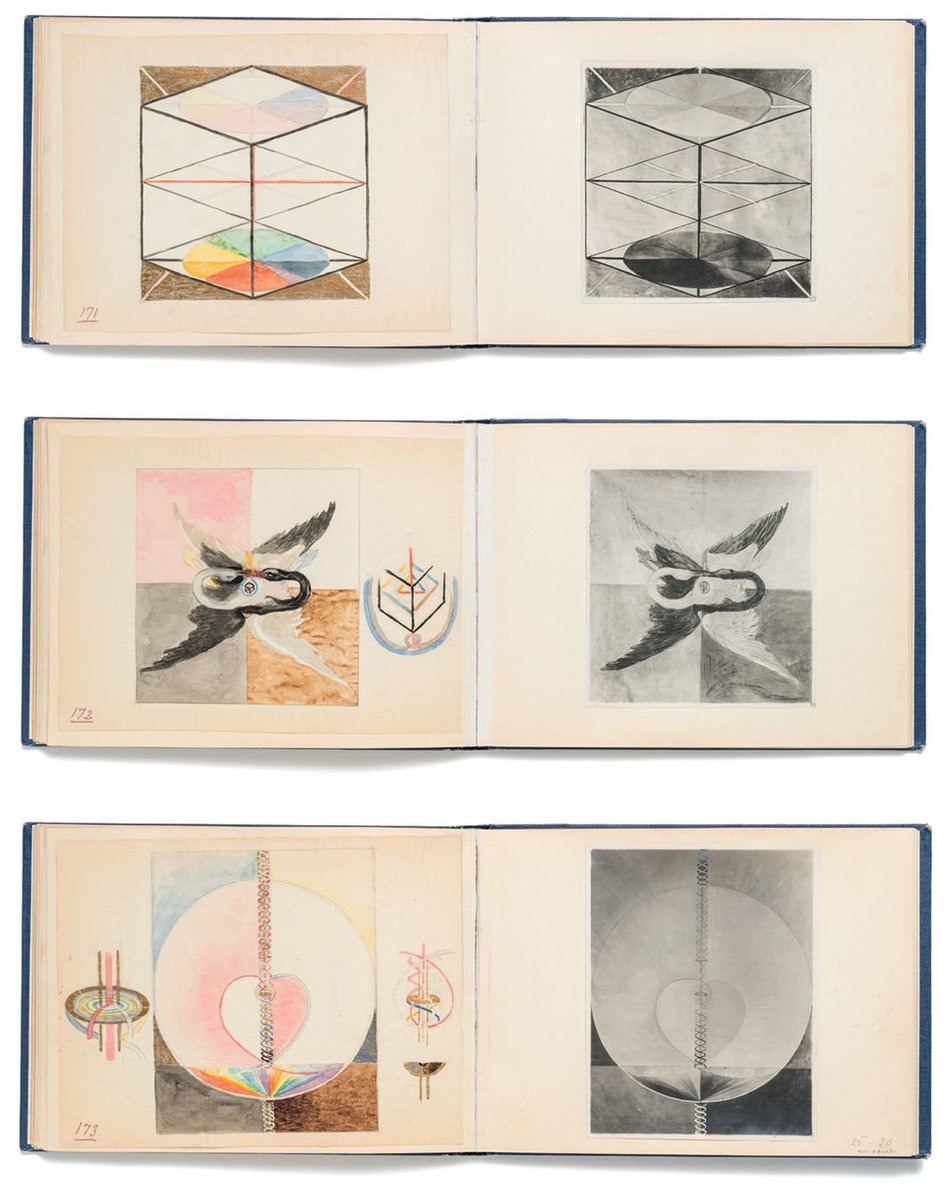 Hilma af Klint (Suecia. 1862-1944)La primera de todas, sí y de todos también.Sus primeros cuadros abstractos fueron creados en 1906 (5 años antes que Kandinsky). Llega a la abstracción buscando plasmar ideas que -para ella- eran difíciles de representar de forma habitual.