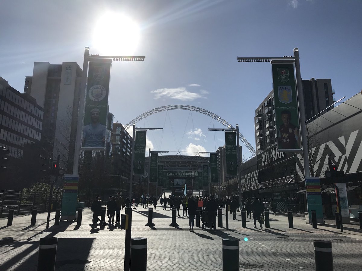 sportbbcwm's tweet photo. #AVFC Windy, nippy but bright @AVFCOfficial v @ManCity #CarabaoCupFinal. @bbcwm live til 2 just off Olympic Way on @TheBBCBus #UTV https://t.co/uvaxYPZkhu