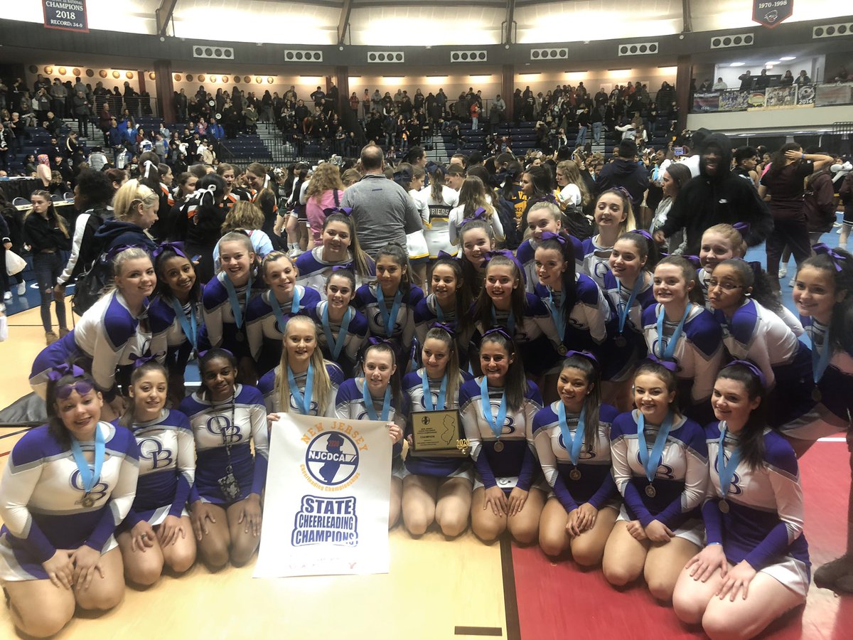 NJ STATE CHAMPIONS large varsity division and 2nd place in the state in Game Day 😈⚔️💜 So proud of this program !!! #OBproud #always