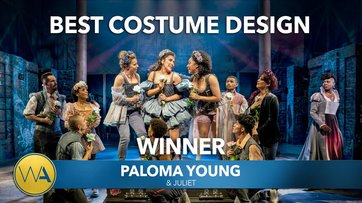 WhatsOnStage's tweet photo. The WhatsOnStage Award for Best Costume Design goes to Paloma Young for &amp; Juliet #WOSAwards https://t.co/fHRHbGDKOW