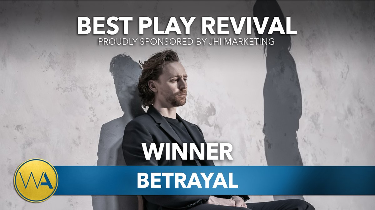 WhatsOnStage's tweet photo. The WhatsOnStage Award for Best Play Revival goes to Betrayal #WOSAwards https://t.co/3HrLZSgfJ4