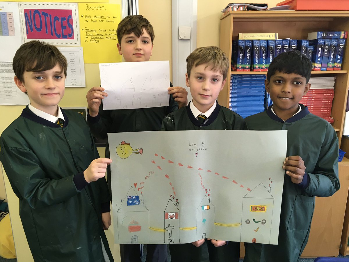 StOlavesYr6's tweet photo. To complete our @DiscoveryRESoW enquiry, ‘Is anything ever eternal?’ we discussed, planned &amp; designed our own artistic interpretations of the quote, ‘Love thy neighbour’. Great teamwork from our @StOlavesYr6 pupils. #StOlavesPrepRE #StOlavesPrepTeamwork #DiscoveryRE https://t.co/aQxs2bOFC7
