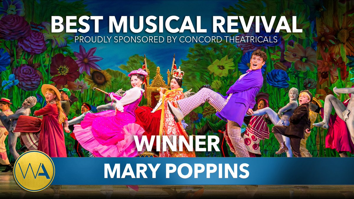 WhatsOnStage's tweet image. The WhatsOnStage Award for Best Musical Revival goes to Mary Poppins #WOSAwards