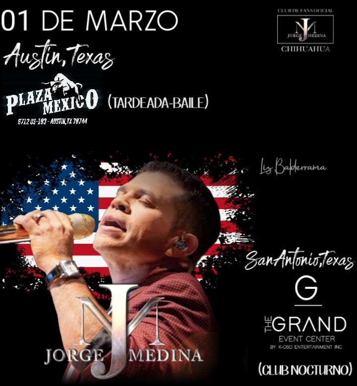 ClubJM_Chih's tweet image. Iniciando el mes de marzo y a su vez finalizando esta #GIRAUSA2020 con dos presentaciones:Austin y San Antonio en Texas...No te lo puedes perder!!!💃🏻🎤🎶🇺🇸
#DirectoAlCorazón 🖤
#SedeChihuahua ✔ @j_medina37