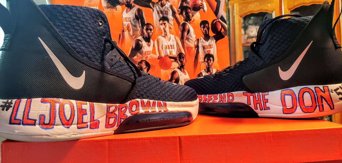 every1plays's tweet photo. There's another story behind all of this...We dedicate "Senior Day" to the memory of #JoelEdwinBrown aka "Hollywood" @UTEP_MBB season ticket holder #SectionH #Row2 #Seats 1-4 #Classof1965 #TexasWestern 11/19/1939-5/2/2018 #DefendtheDon🏀 #PicksUp⛏ #LLJoelBrown #Juice54's kicks https://t.co/Im729Ro2ei
