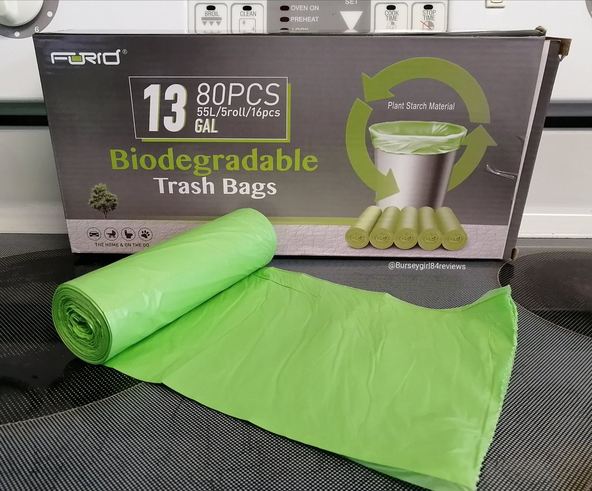 burseygirl84's tweet photo. Forid 13 gallon trash bags are made of pure plant starch material and are biodegradable. These bags are leak proof and semi durable. A few of the bags riped a little when taking them out of my trash barrel. https://t.co/0thxLDiXXX
#Burseygirl84reviews #Forid #GotItFree https://t.co/Y3dEXxg5ZH