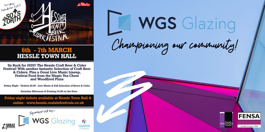 WGSGlazing's tweet photo. As Headline Sponsors of the Hessle Craft Beer &amp; Cider Festival we are counting down the minutes to this weekend! Hessle Town Hall Fri 6/3 6:30 - 11pm, Sat 7/3 Midday - 11pm. Book here => https://t.co/8TZzo6fgFG Updates on FB => https://t.co/85tRWh4om6 Will we see you there? https://t.co/JiUGAhHFm2