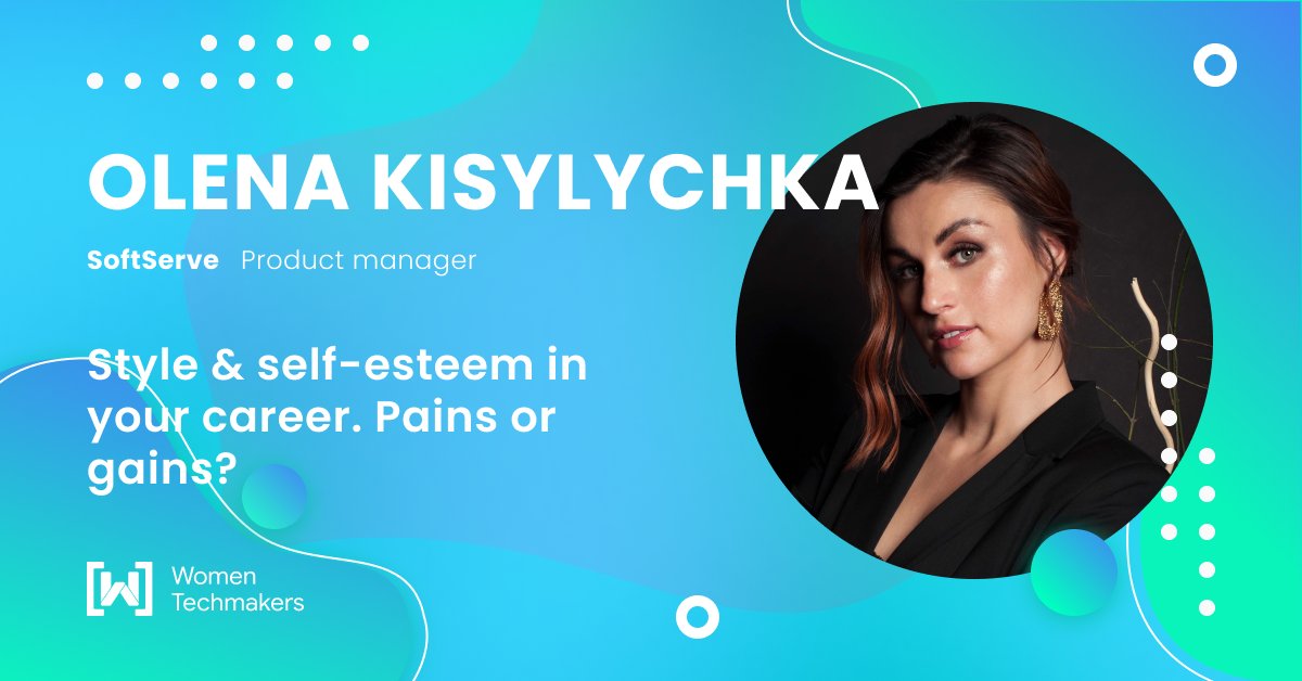 Are you ready for the next announcement?😯

Olena Kisylychka — Product manager at <a href="/SoftServeInc/">SoftServe</a>. 

She will share her rocky way in IT field.

🔹Instruments to understand your self-esteem.
🔹Possibilities to learn what impression you make.
🔹How to turn your looks into your gains.