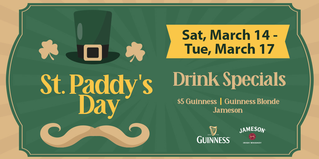 ameriCANbarLV's tweet photo. The Leprechaun made us do it! We will have $5 specials for Guinness, Guinness Blonde &amp; Jameson going on from March 14-17. #StPatricksDay https://t.co/FSe9hcDJRl