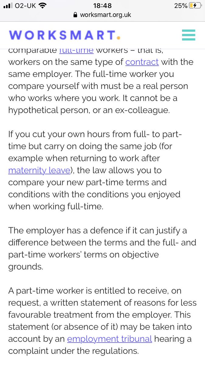 LDNgal25's tweet photo. @jillberry102 @evebrindley @barkdon03 @SaysMiss Try using the Part-time Workers (Prevention of Less Favourable Treatment) Regulations 2000 https://t.co/KOAkHOoAsi