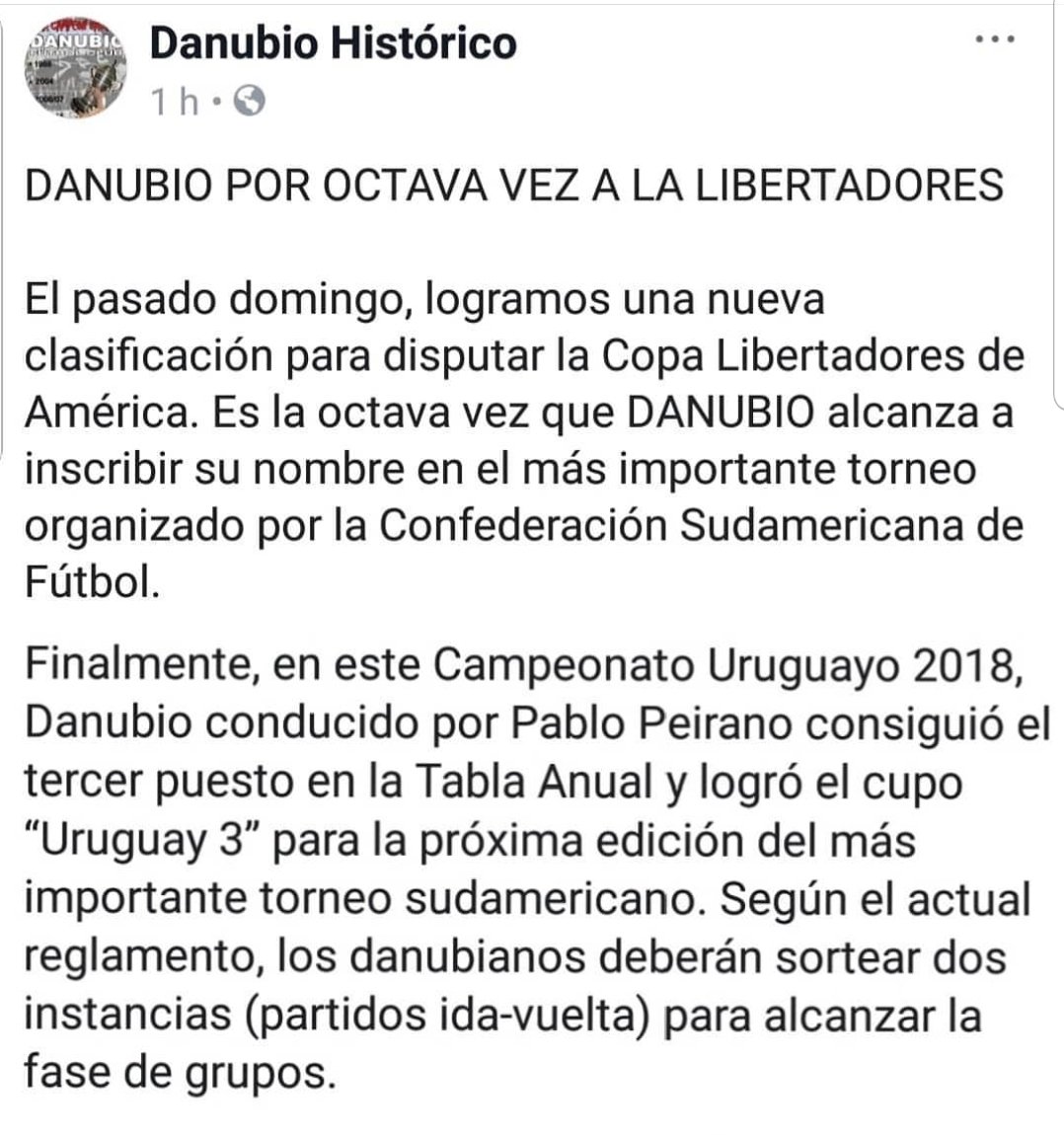 Felices 88 años @danubiofc 
Como jugador y técnico tuve la oportunidad de defender tus colores, gracias por dejarme ser parte de tu historia. Salud.