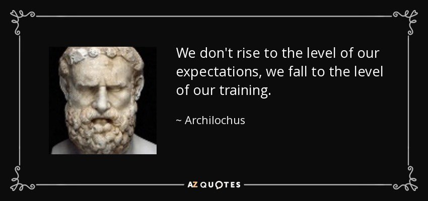 jamesmckenna's tweet photo. “We don’t ride to the level of our expectations, we fall to the level of our training.” The warrior-poet-philosopher Archilochus said that 2,700 years ago and still rings true - so why is learning often seen as a cost instead of an investment?  #lifelonglearners #atd #atdla https://t.co/g3vbracZ2C