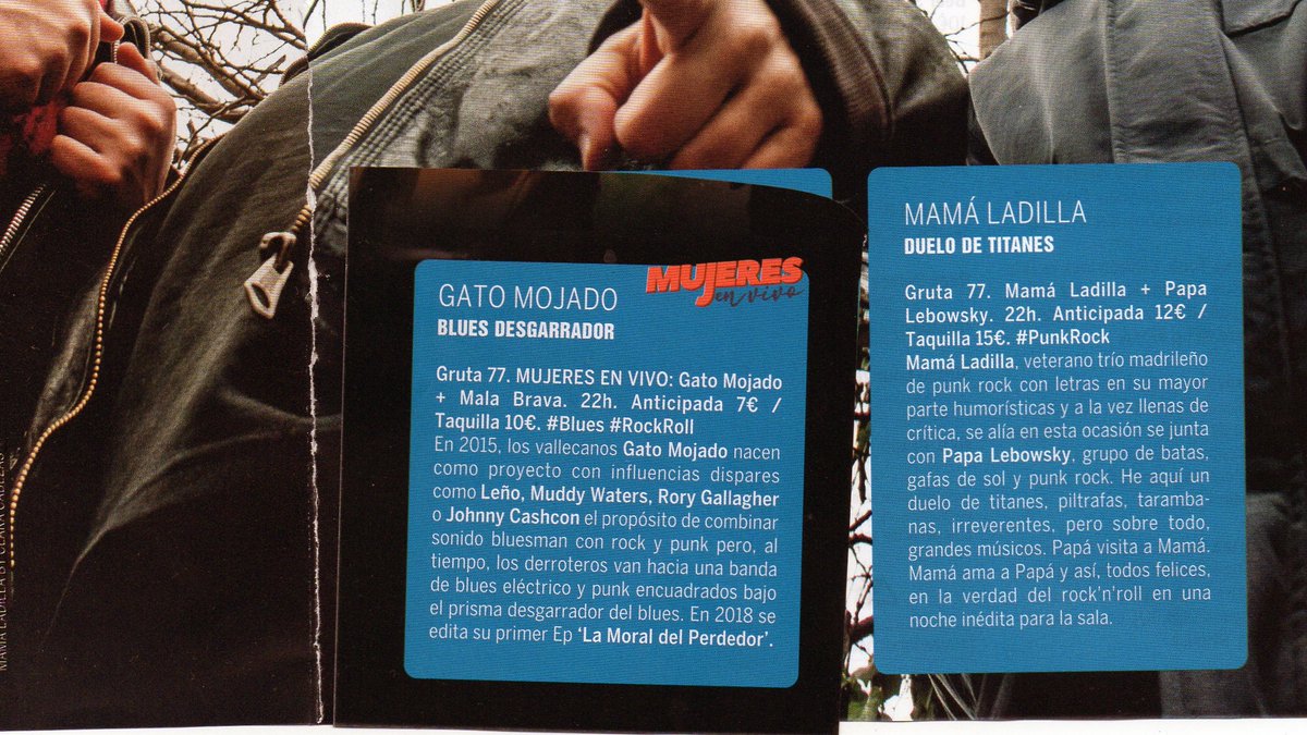 Destacadísimos tanto para @lanocheenvivo como para nosotros: @MujeresEnVivo con Gato Mojado y Mala Brava el viernes 6 y, gresca familiar con <a href="/Mama_Ladilla/">MamáLadilla</a> y <a href="/PapaLebowsky/">Papá Lebowsky</a> el sábado 7.