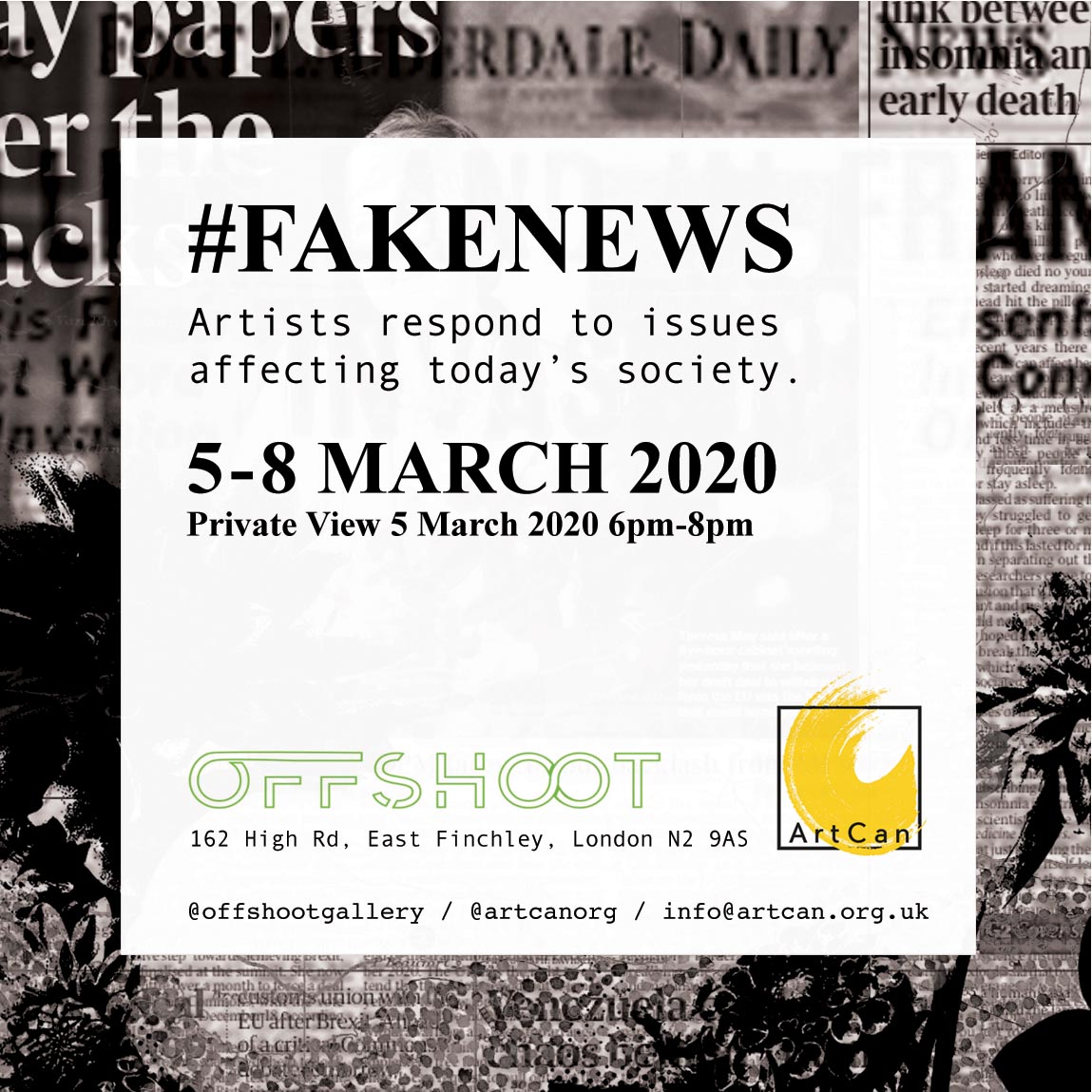 Today I have delivered my piece for @artcanorg group show #fakenews curated by @theworkshopn4 , @hollyinldn and @roshanutt held at @offshootgallery #finchley #london from 5 to 8 March. #fakenews2020 #londonevents #londonart 
#londonexhibition