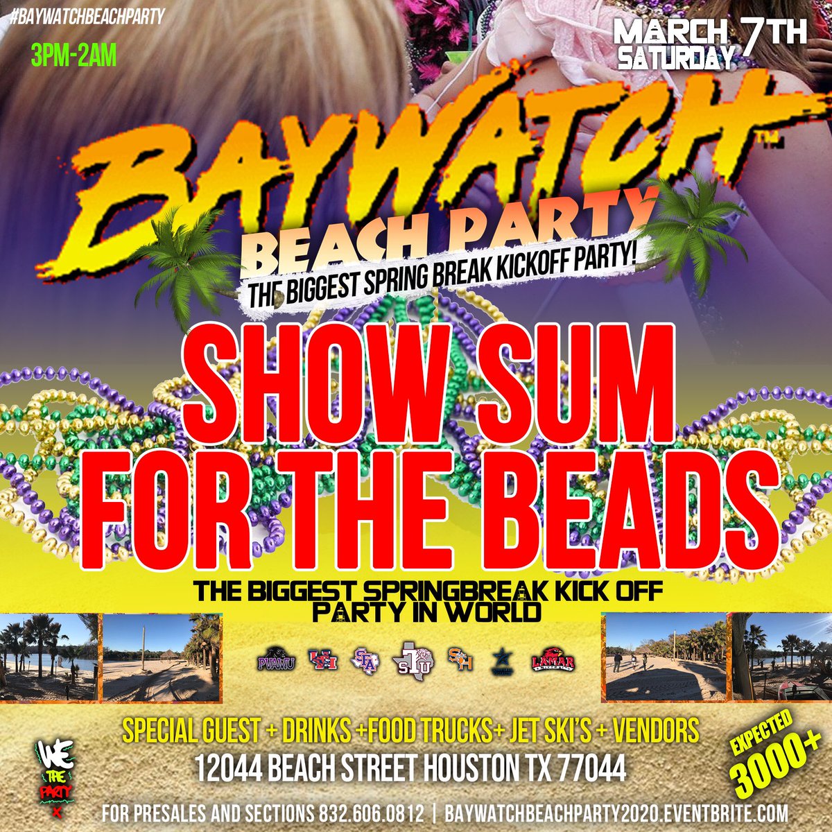 DjCurtis___'s tweet photo. ๐จTHIS SATURDAY๐จ WE THROWING THE BIGGEST SPRING BREAK BEACH PARTY #BAYWATCHBEACHPARTY ๐๐๐พ | FOR PRESALES TEXT (346) 243-0183 | #PureLifePromo โ
https://t.co/Alkq53wPSA