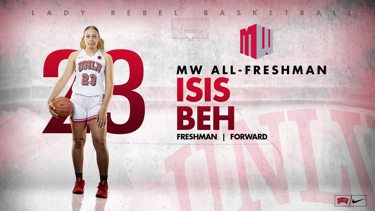 UNLVLadyRebels's tweet photo. We're not done yet! The freshmen get in on the action as Isis Beh is named to the @MW_WBB All-Freshman squad, way to go @IsisBeh!! 
👊💪👏 
🔴#unlvwbb #BEaREBEL🔴 https://t.co/yKCtZmI6e4