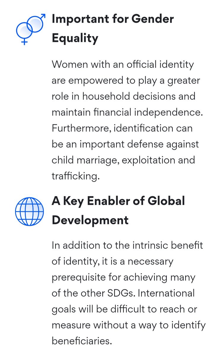 4) ID2020 is an organization that is working to fulfill the UN Sustainable Development Agenda. This is from their website.