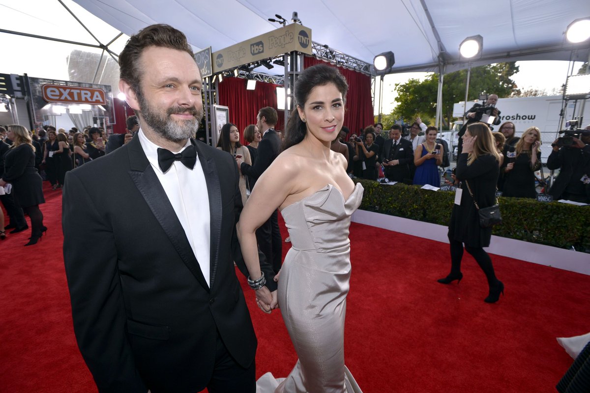 Michael and Sarah Silverman at the 22nd Annual Screen Actors Guild Awards, 2016  http://michael-sheen.com/photos/thumbnails.php?album=174