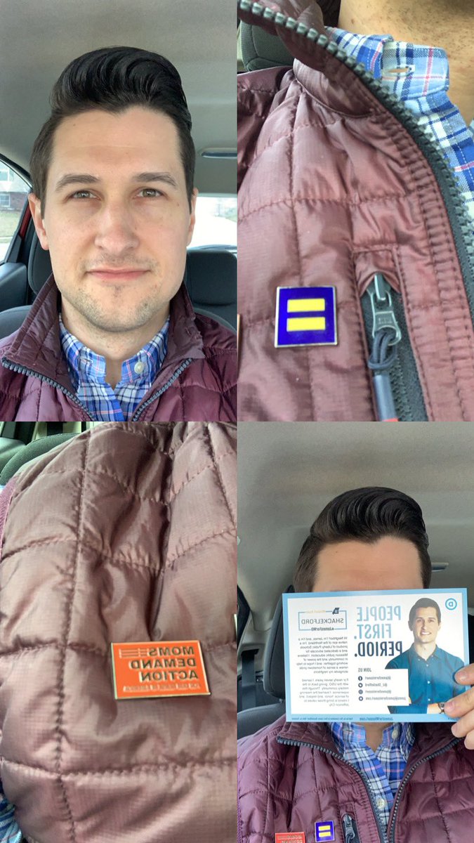 J_Shackelford's tweet photo. Time to Canvass! Advocating for @MomsDemand and @HRC on the vest today! #JamesforMO #Flip16 #ShowMeGunSense #ShowMeEquality https://t.co/b7IoAKVMUl