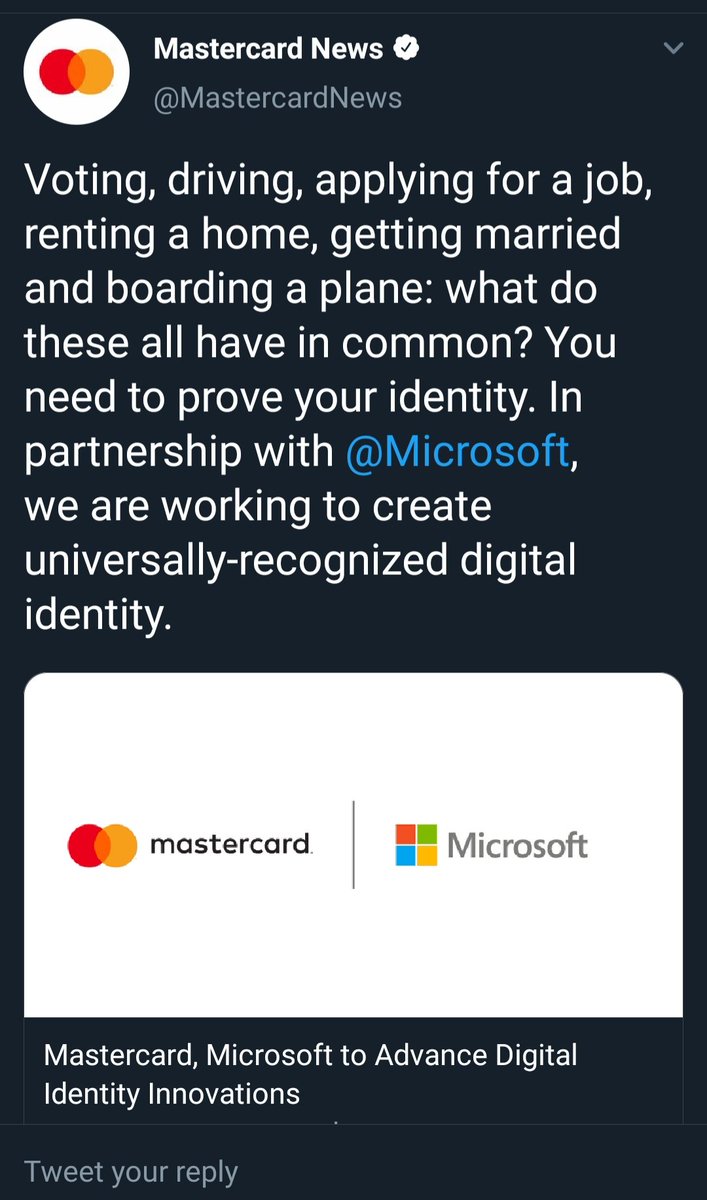 12) Mastercard and Microsoft are now partnered up in their efforts to advance digital identity innovations. Do you see where this is going?