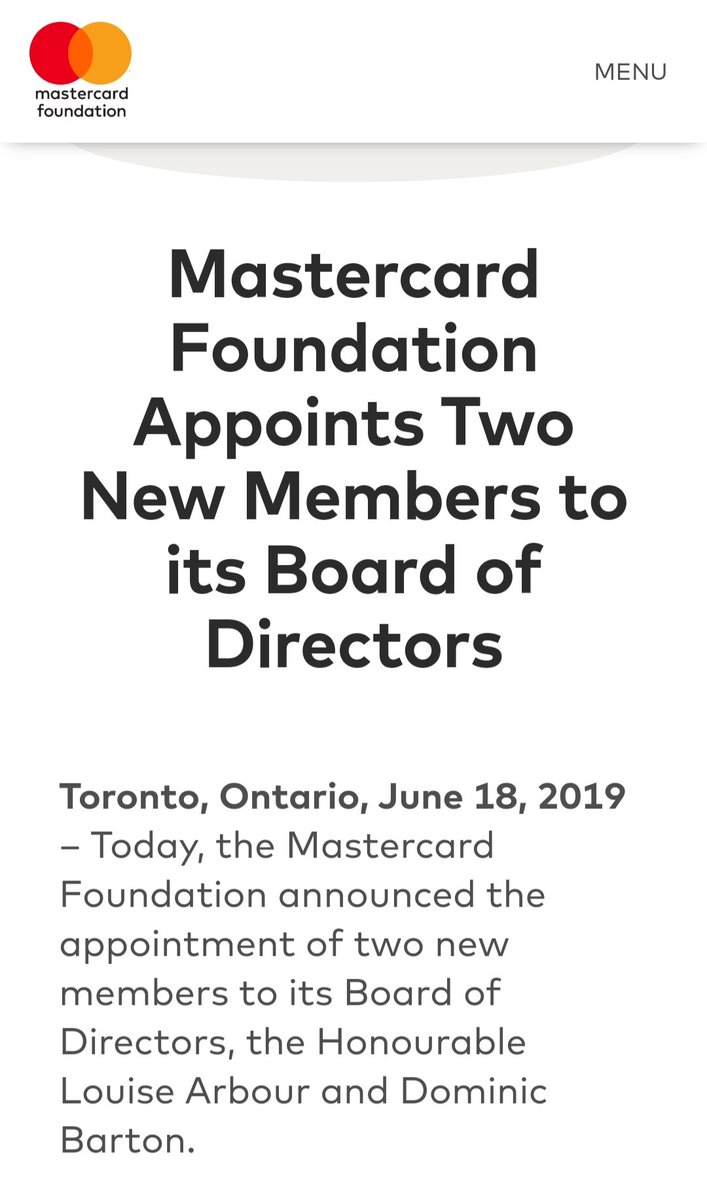 13) Mastercard appointed two very important people to their Board of Directors in June of 2019. Six months later, the Liberal Government hands $50M of our money over to Mastercard to help build their newest cybersecurity centre.