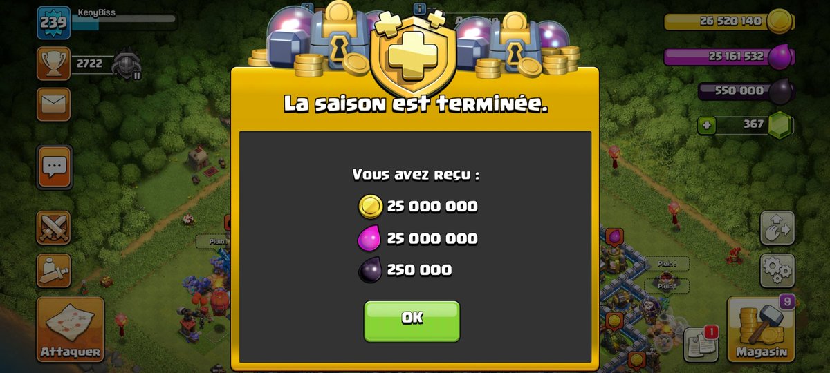 Kenybiss's tweet photo. Le salaire tombe sur Clash...
Fin de la saison Pass Or !!! 💪💪💪
#ClashOfClans #PassOr https://t.co/niSx1mQzVa