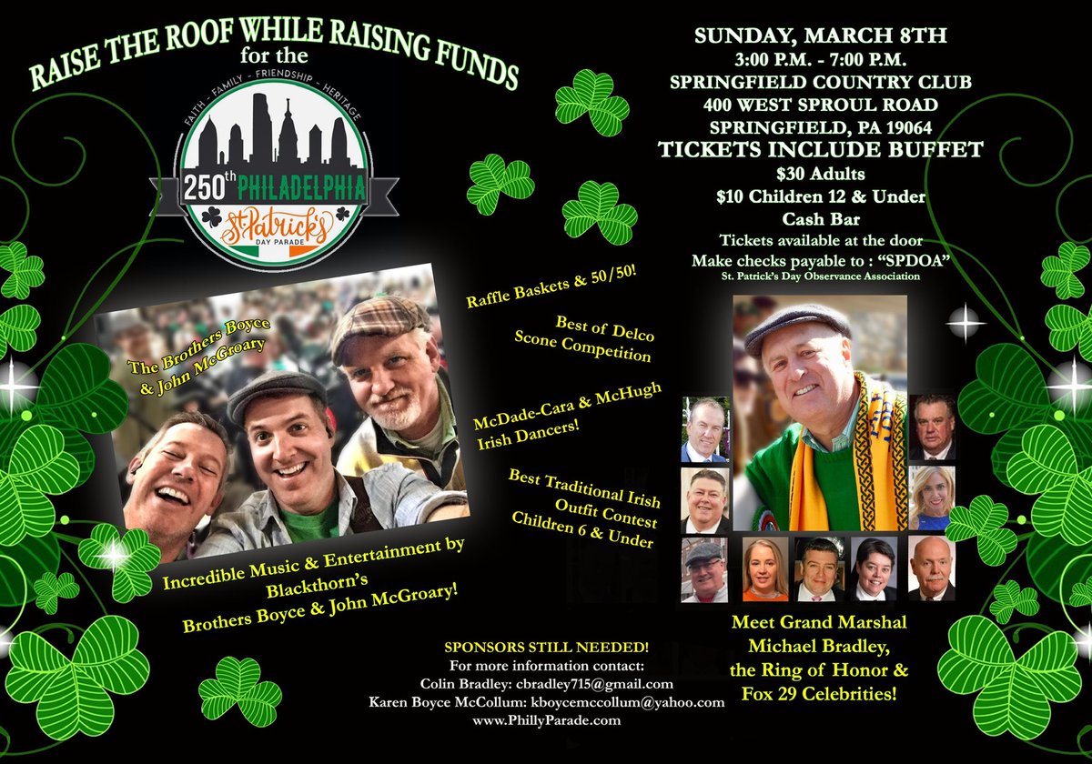 HopBack234's tweet photo. ☘️Support the Philadelphia St. Patrick’s Day Parade at this family-friendly fundraiser!☘️ https://t.co/JOvMqWbozo