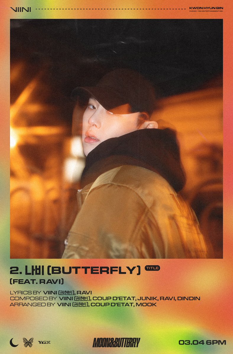 VIINIHBofficial's tweet photo. #VIINI (권현빈) #SINGLE Album "Moon &amp; Butterfly" TITLE POSTER
⠀
✔️2020. 03. 04. 6PM Release.
🌙Title 1 : 달을 사랑해 (Love The Moon) (Feat. 이수현, BLOO)
🦋Title 2 : 나비 (Butterfly) (Feat. 라비 (RAVI)) https://t.co/m52a0RbjYU