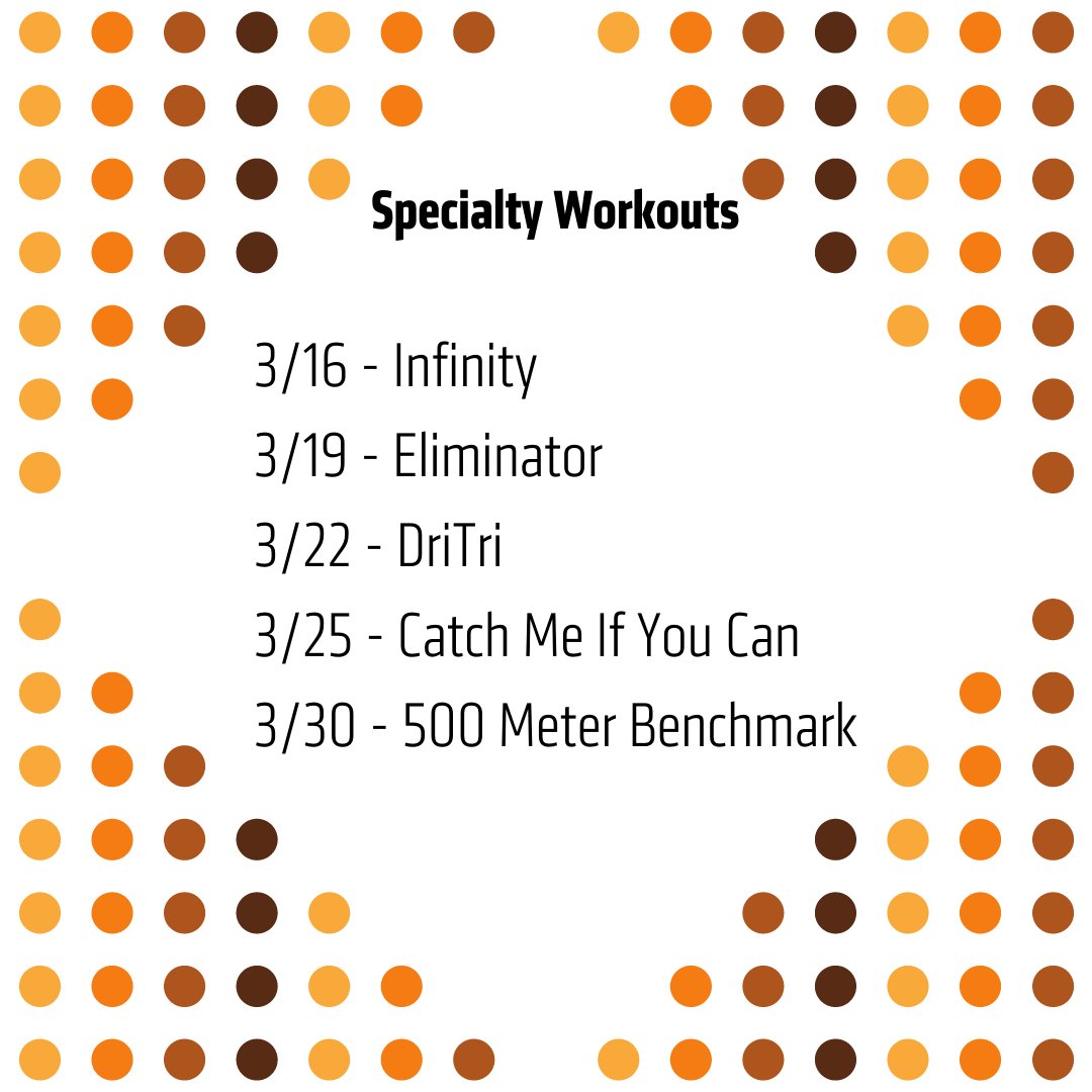 otf_corona's tweet photo. Mark your calendars and book your classes for March Specialty classes! Please see the front desk for DriTri signups. Limited spots available. 
.
.
.

#march #fitness #exercise #benchmarks #otfcorona https://t.co/vffqCI67s8