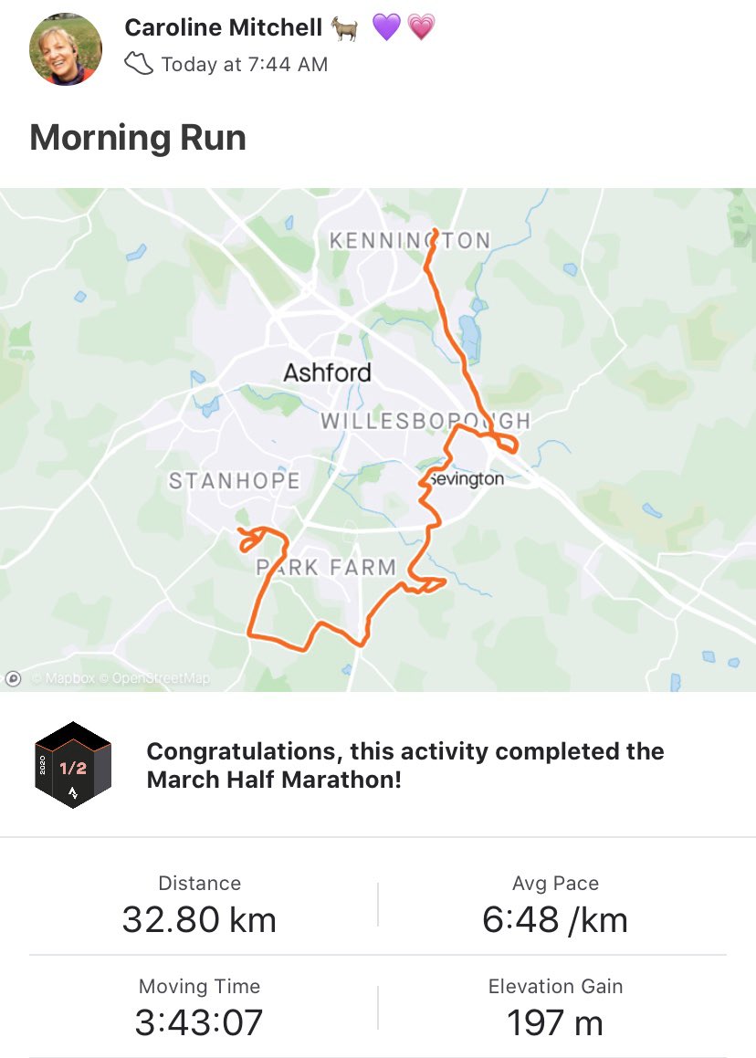Cally_M2013's tweet photo. 20 miles today.Bloody hard and not sure how I’m going to add another 6 miles on. I had nothing left at the end.
But, I will do it
#brighton2020 #mind #mentalhealthmatters #ifitwaseasyeveryonewouldbedoingit #runningformum https://t.co/d1B8tUl4y6