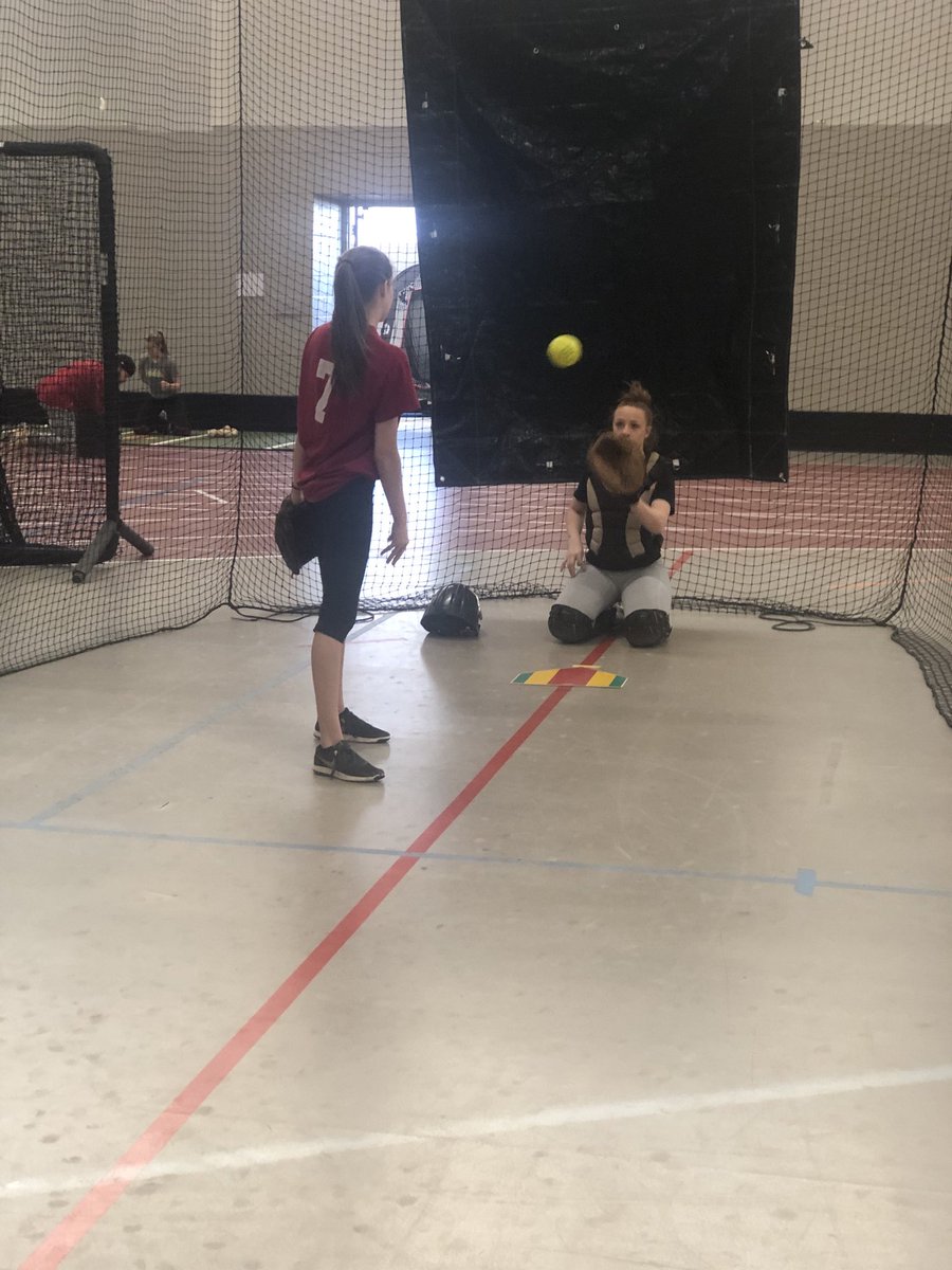This is how you develop pitchers and catchers. Great Job by Alexa Rogers and Zoey Hicks for getting work in on a Sunday Morning!! #hardwork