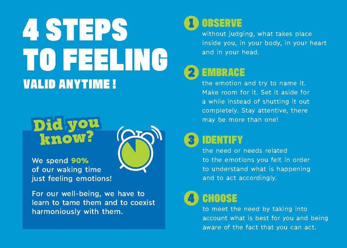 MHCC_'s tweet photo. This year, @MouvementSMQ is encouraging everyone to take time to acknowledge their feelings as neither good nor bad, but instead to try viewing them as something useful. Here's 4 steps that they recommend. https://t.co/ZyVcpannro