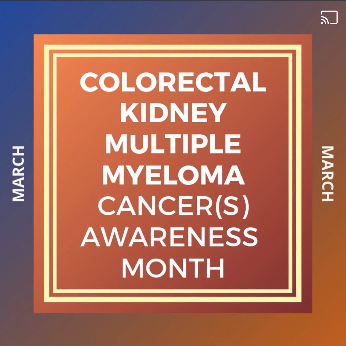 As it is the first day of March, it is also the, and first day of Colorectal, Kidney, and Multiple Myeloma Cancer(s) Awareness Month. Throughout this month, we will be educating on all three types of cancers and how we can reduce our risks! Stay tuned! #beatcancerff #bcffmission