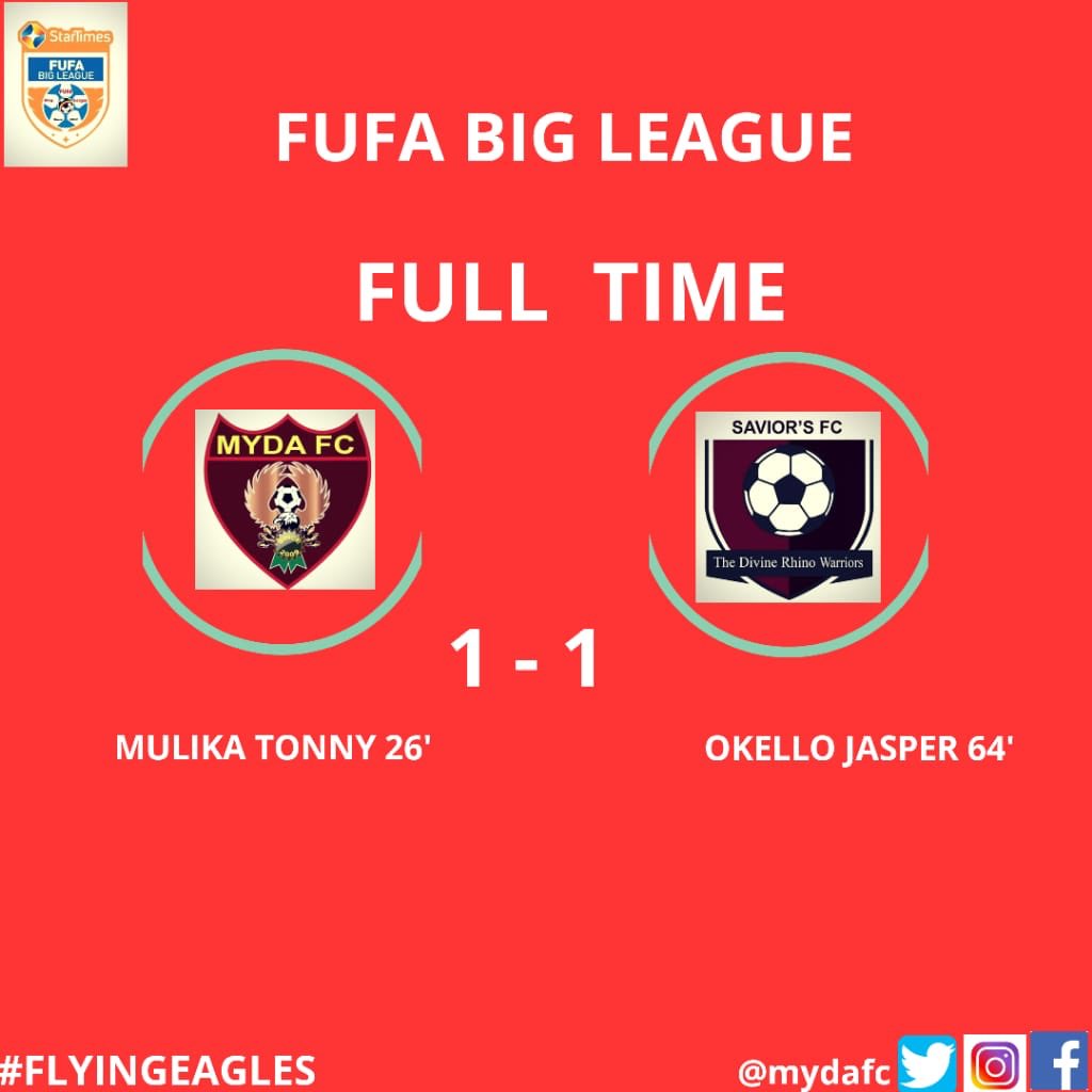 MYDA_FC's tweet photo. FT match day 11
@FUFABigLeague
MYDA FC v @savior_fc
Goaal... Jasper
โฝSCORE 1-1
Absolutely not the results we wanted Bt we shall bounce back stronger thanks to the fans #Ammyda #Flyingeagles #HappyNewMonth https://t.co/JuwTHnyO2N