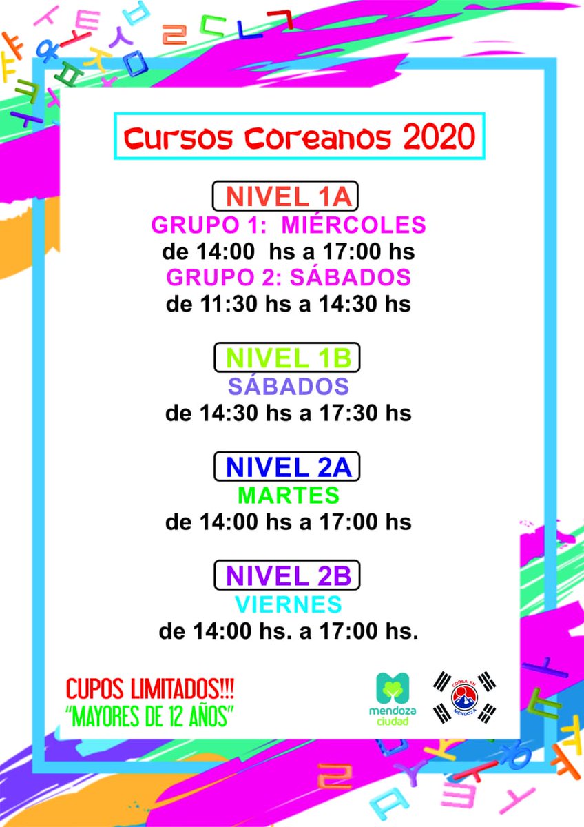 CoreaEnMendoza's tweet photo. Inscripciones Abiertas! Cualquier consulta por msj privado! https://t.co/RNqgMc94Yj