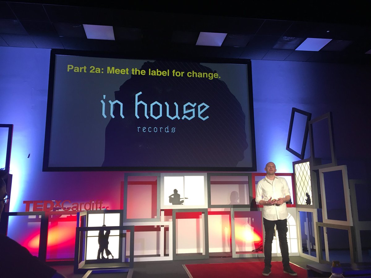 TEDxCardiff's tweet photo. Co-owner and director of In House Records, a record label run by prisoners, Neil Sartorio @mcribble speaks about how and why he founded the initiative 👏🏻 #TEDXCardiff https://t.co/2fu0m7GQ72