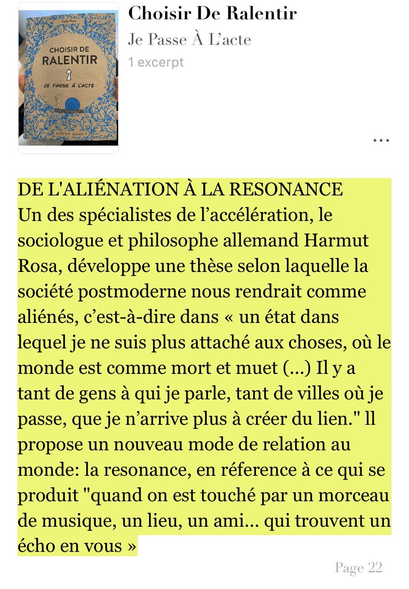 MarieDOLLE's tweet image. La résonance n&apos;a rien à voir avec la décélération...  il ne s’agit pas de s’étendre mais plutôt de s’entendre. Bref, il s’agit de vibrer... accroître notre faculté à agir et, en retour, notre aptitude à nous laisser « prendre », toucher, émouvoir par le monde. #screenthoughts