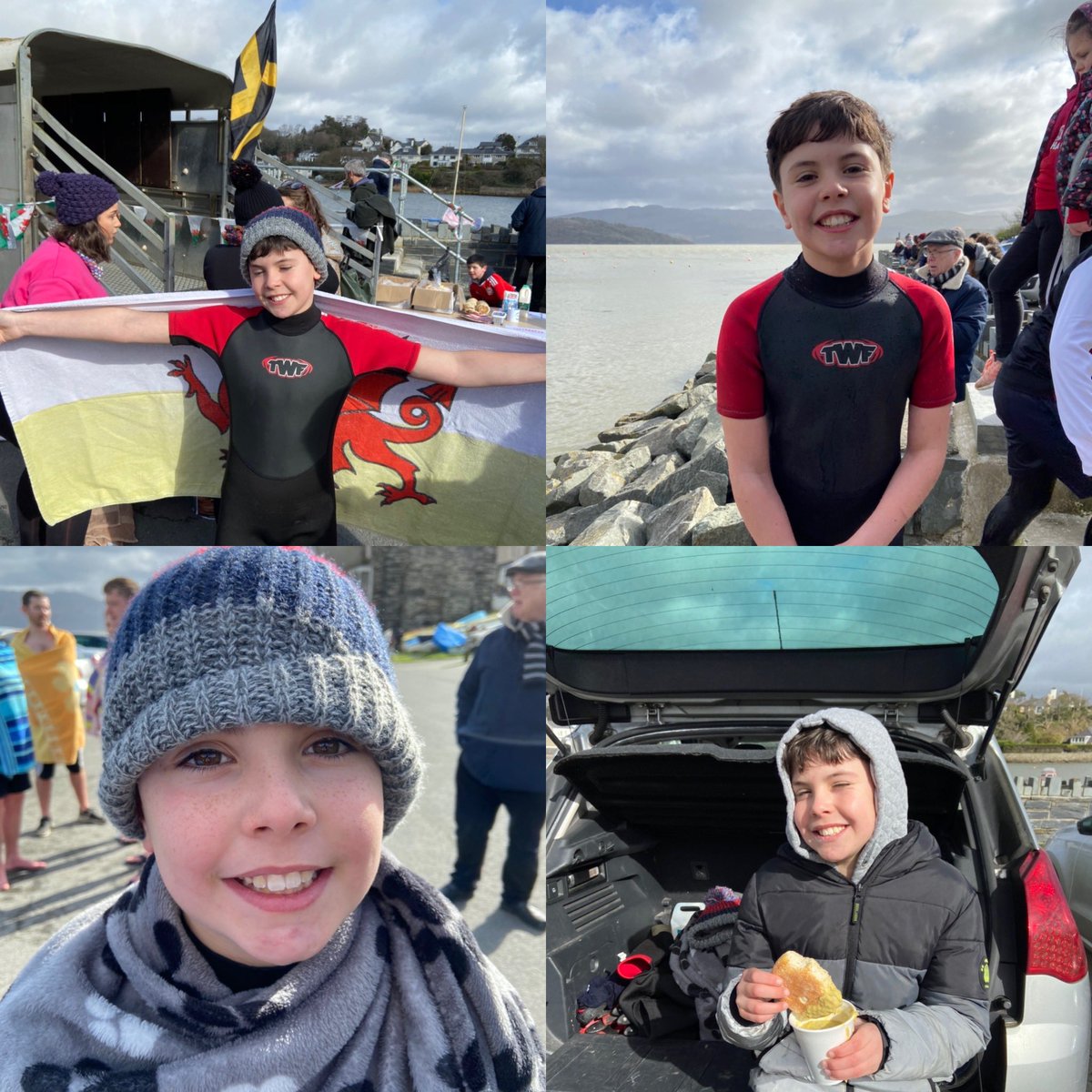 NiaJeffreys's tweet photo. Hogyn bach dewr wedi mentro i’r dŵr yn Borth Y Gest efo criw Dip Dewi heddiw 💙 

Diolch yn fawr bawb am drefnu a cefnogi. Dydd Gwyl Dewi Sant Hapus 🏴󠁧󠁢󠁷󠁬󠁳󠁿
#Porthmadog https://t.co/IkbPUVOiMz