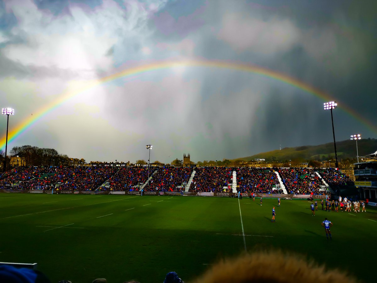 Gingerbloke's tweet image. Hopefully there is a pot of gold at the end of this rainbow. @bathrugby @bathales #westcountryderby #allezbath #Rugby