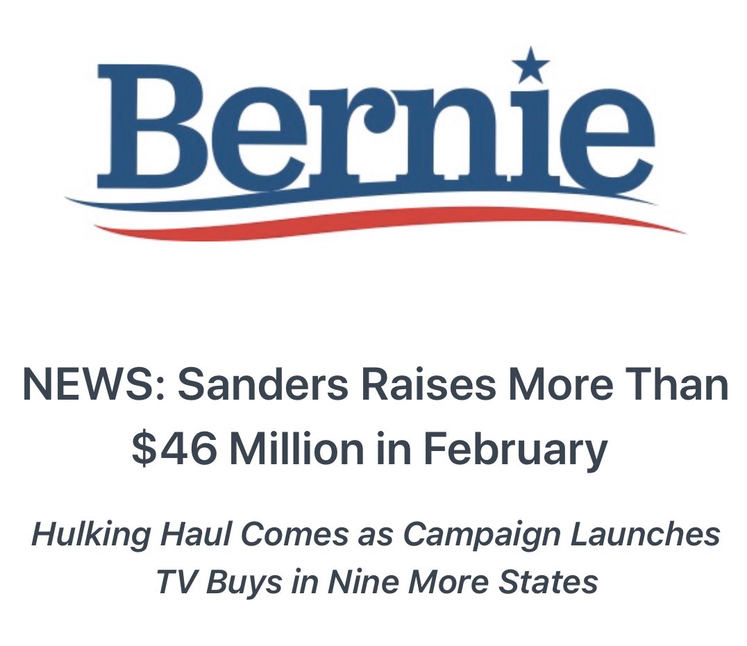 WaywardWinifred's tweet photo. Bernie Sanders is the front-runner going into #SuperTuesday. https://t.co/mvKZbXUye7