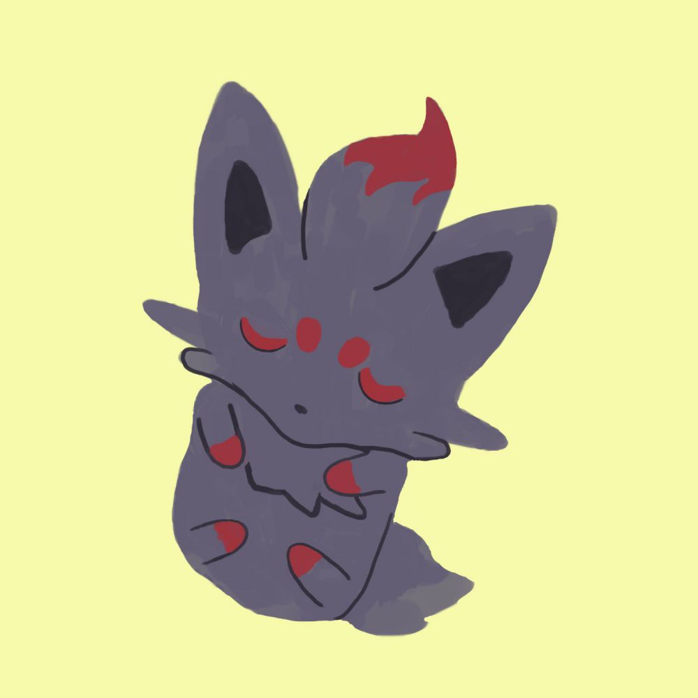 二堂タケシ お仕事募集中 ちょっと遅くなったけどゾロア描きました ポケモン版深夜の真剣お絵描き60分一本勝負 Pokemon ポケモン ゾロア