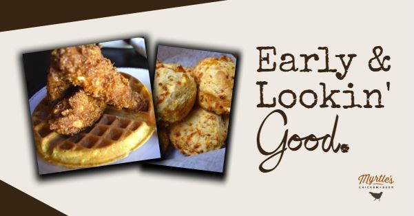 MyrtlesChicken's tweet photo. Waking up to Myrtle's? Mornings never looked (and tasted) so good. Join us for brunch between 8AM and 4PM Saturdays and Sundays. https://t.co/qg1k8NAZLo