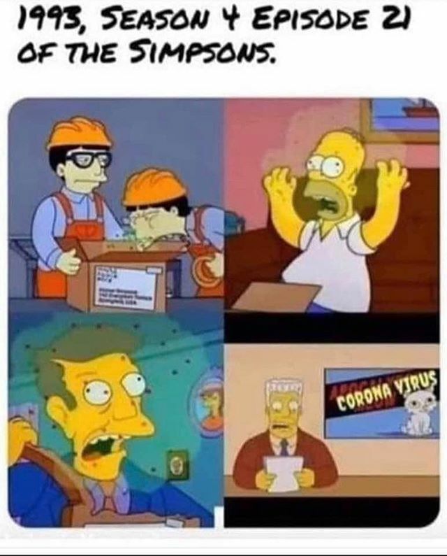 its_H_again's tweet photo. This was photoshopped. The box actually read “apocalypse meow” on it and the episode was about the Osaka flu. If you look at it you can see that someone wrote coronavirus over apocalypse meow. 🤦🏽♂️ #thesimpsons #coronavirus #fakepredictions #photoshopfa… https://t.co/rLyGBlNKol https://t.co/UnymIVyx6F