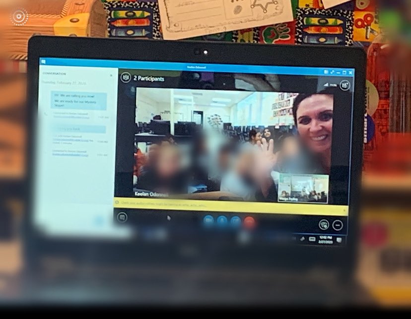 MorhausK's tweet photo. Mystery Skype with EastValley Elementary was a blast! The students asked geography questions, told jokes, read and listened to books, and shared a lot of laughs with new friends! @bellsferryelem @CobbInTech #DLDay #CobbDLDay @eastvalleylc @SkypeClassroom https://t.co/lFo25OvgDr