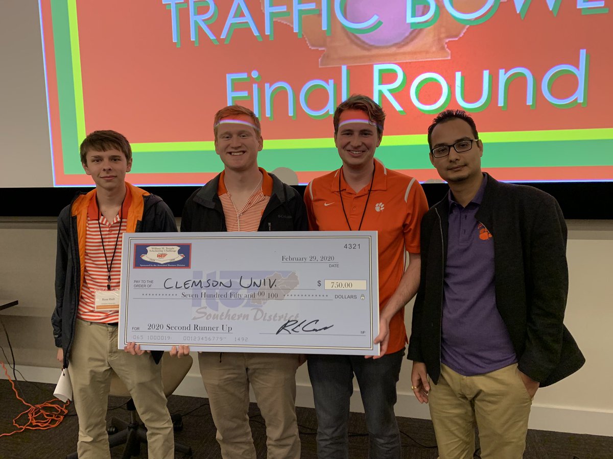 clemson_ite's tweet photo. We got second place at traffic bowl! https://t.co/VLdT8NdfjG