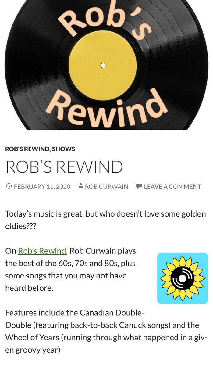 RSC4973's tweet photo. Every Sunday at 12noon, we bring you the best of the 60s 70s and 80s!
Plus some songs you may Not have heard before!
It’s Rob’s Rewind on CKMS!
Check out our FB page, https://t.co/RAc6WTRZJK
#robsrewind #ckms #1027fm #radiowaterloo #oldies #60s #70s #80s #sundays #kitchener https://t.co/HKJaS8KJ9i